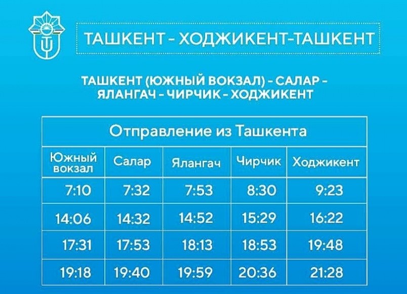 “Toshkent – Хojikent – Toshkent” elektropoyezdlar harakat jadvali o‘zgaradi