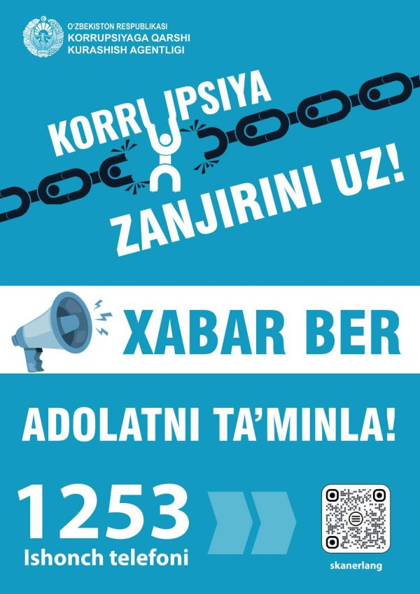 Korrupsiya haqida xabar ber, adolat uchun kurash!